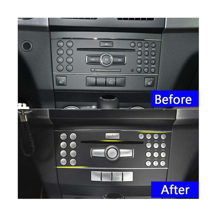 Car Center Console CD Panel Button Sequins Sticker for C Class W204 X204 Accessories