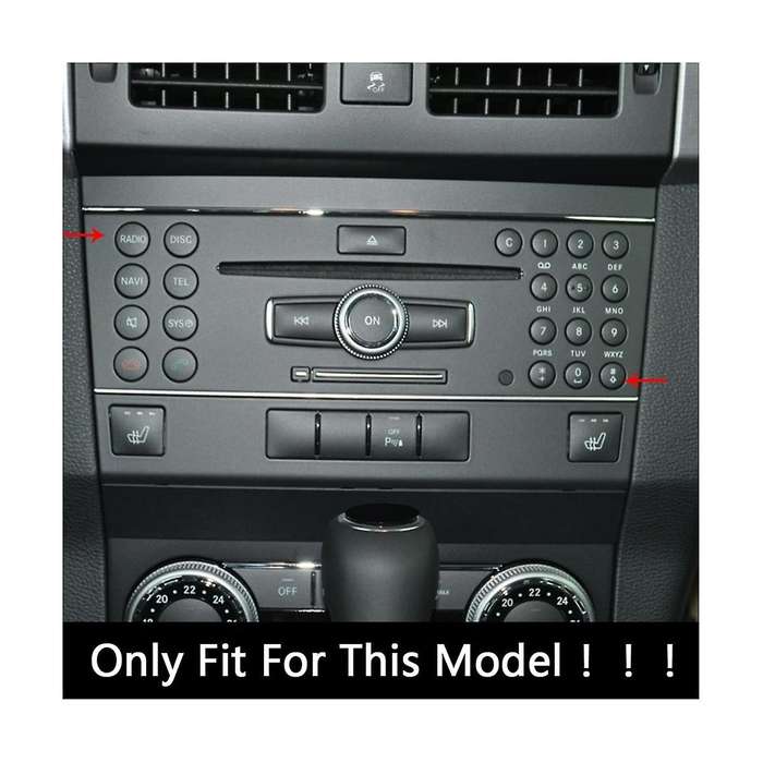 Car Center Console CD Panel Button Sequins Sticker for C Class W204 X204 Accessories