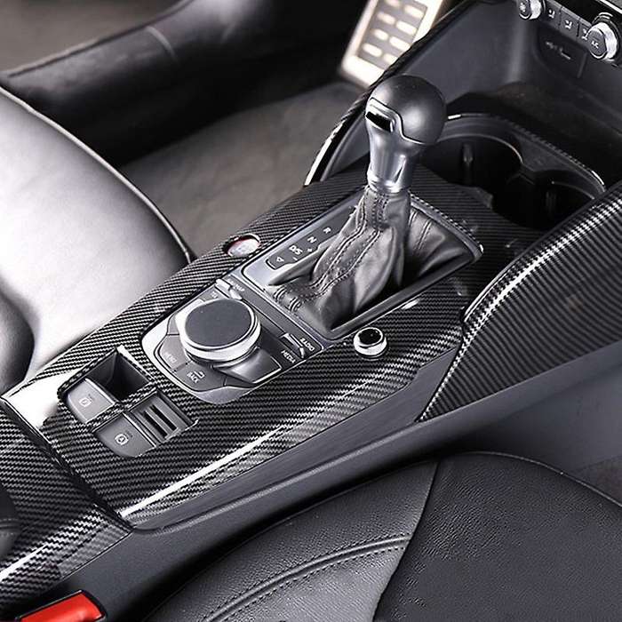 Car Center Console Gear Shift Panel Decoration Sticker Trim for  A3 8V 2014-2018 LHD Carbon Fiber Co
