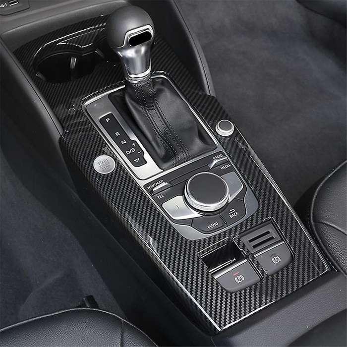 Car Center Console Gear Shift Panel Decoration Sticker Trim for  A3 8V 2014-2018 LHD Carbon Fiber Co