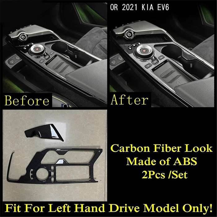 Car Center Console Gear Shift Water Cup Holder Decoration Cover Trim Stickers for Ev6 2021 2022 Lhd