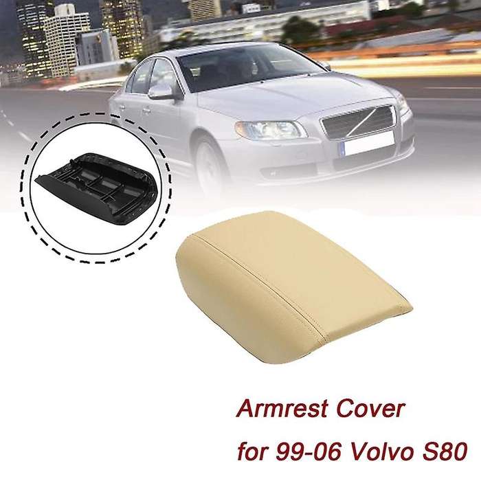 Car Center Console Leather Armrest Box Cover Storage Cover for S80 1999-2006