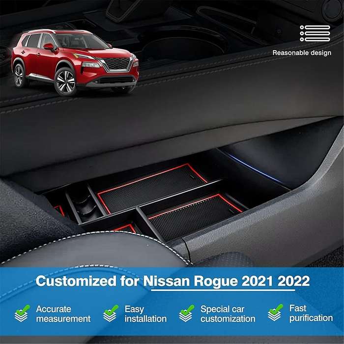 Car Center Console Organizer for Rogue 2021 2022 2023 T33 Interior Accessories Storage Insert Tray