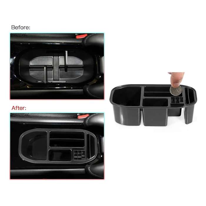 Car Center Console Organizer Tray, Change Holder, Coins Organizer Case for 2016-2019