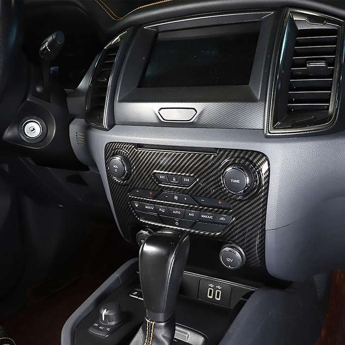 Car Center Console Panel Button Frame Cover Trim for Everest 2015-2021 Accessories(Carbon Fiber)