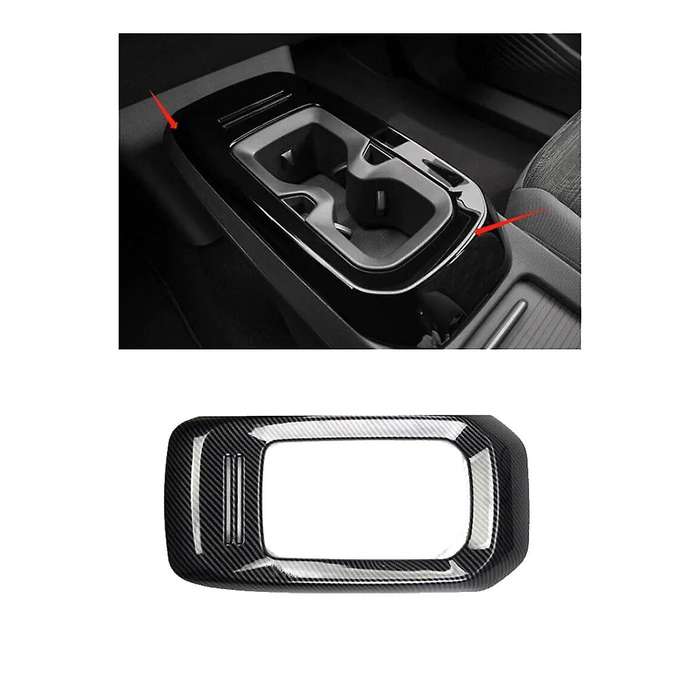 Car Center Console Water Cup Holder Cover Trim Stickers for ID.4 ID.4 2021-2023 Carbon Fiber Car Int