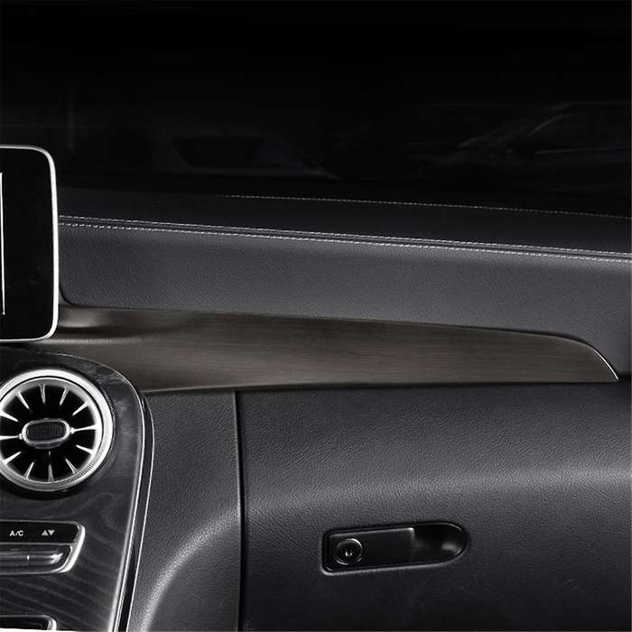 Car Center Control Panel Dashboard Strips Trim for C-Class W205 C180 C200 X253 GLC260 2015-2022 Blac