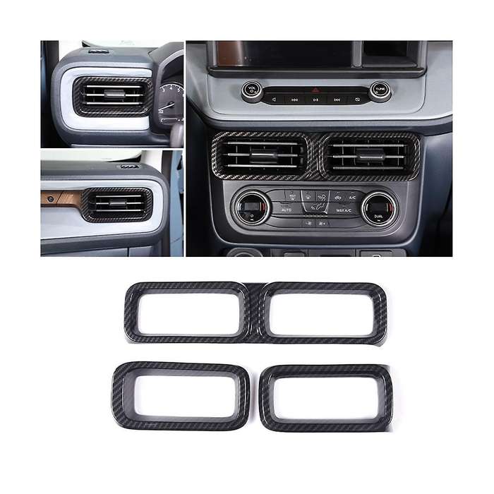 Car Center Control Outlet Frame Cover Trim Sticker for 2022 2023 Accessories - Abs Carbon Fiber
