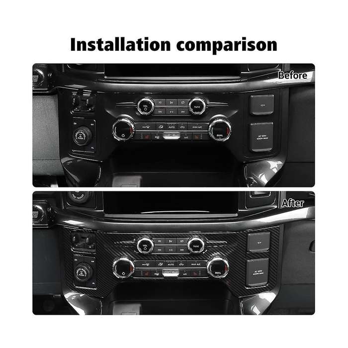 Car Central Control A/c Air Conditioning Panel Cover Trim for F 150 2021-2023 Accessories - Abs Carb