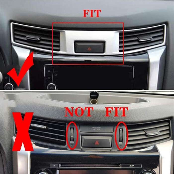 Car Central Control Air Conditioning Outlet Vent Frame Cover Trim Sticker for NP300 2016-2021 A