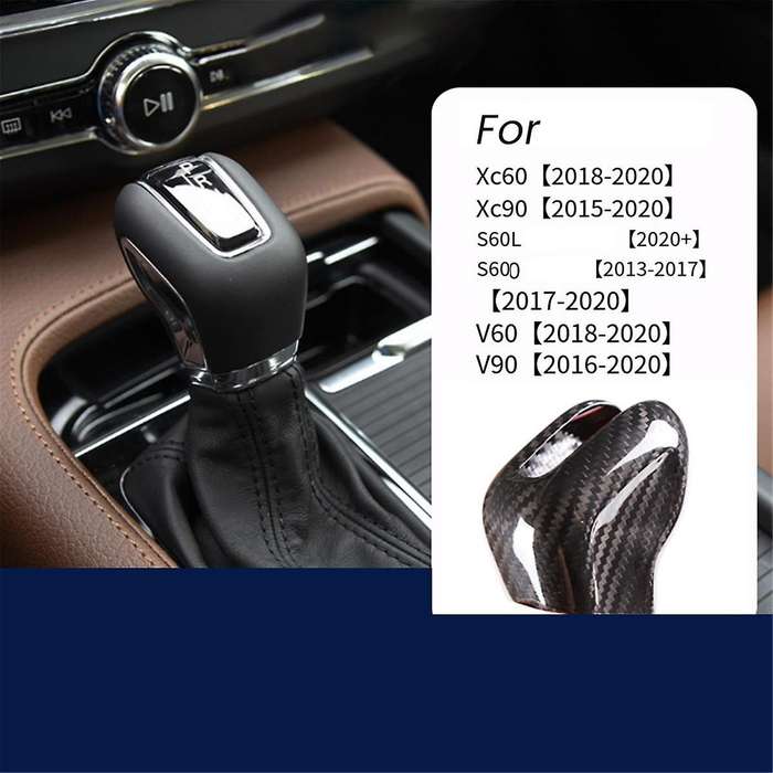 Car Central Control Gear Knob Trim Cover for XC60 XC90 S90 V90 S60 2015-2020 Shift Head Carbon Fiber