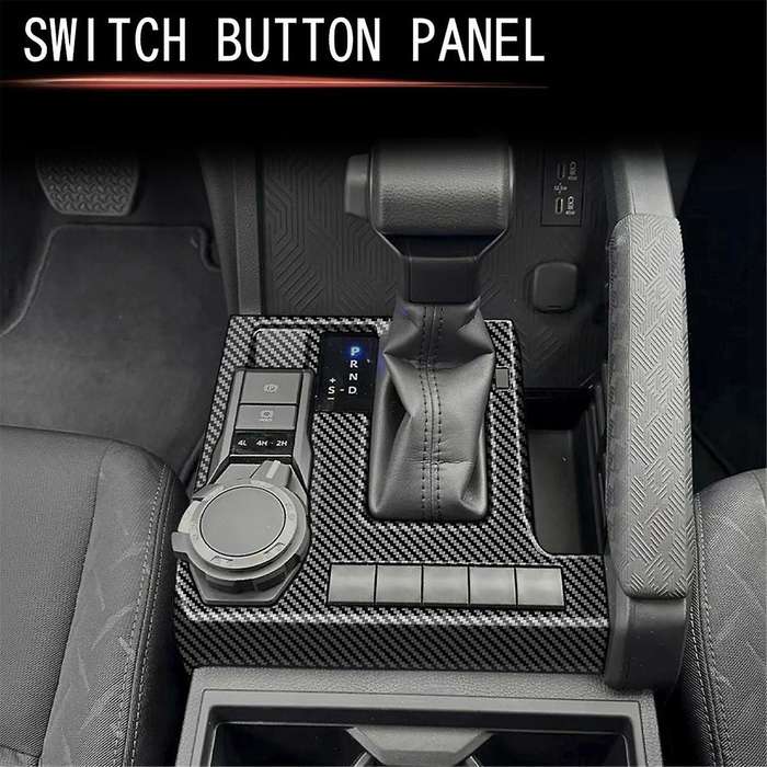 Car Central Control Gear Shift Panel for 2024 Gear Knob Cover Trim Frame Sticker Carbon Fiber