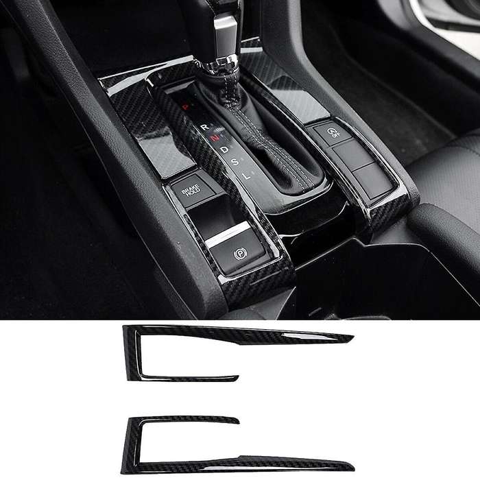 Car Central Control Panel Gear Shift Cover Trim for 10th 2016 2017 2018 2019 2020 2021 Carbon Fiber