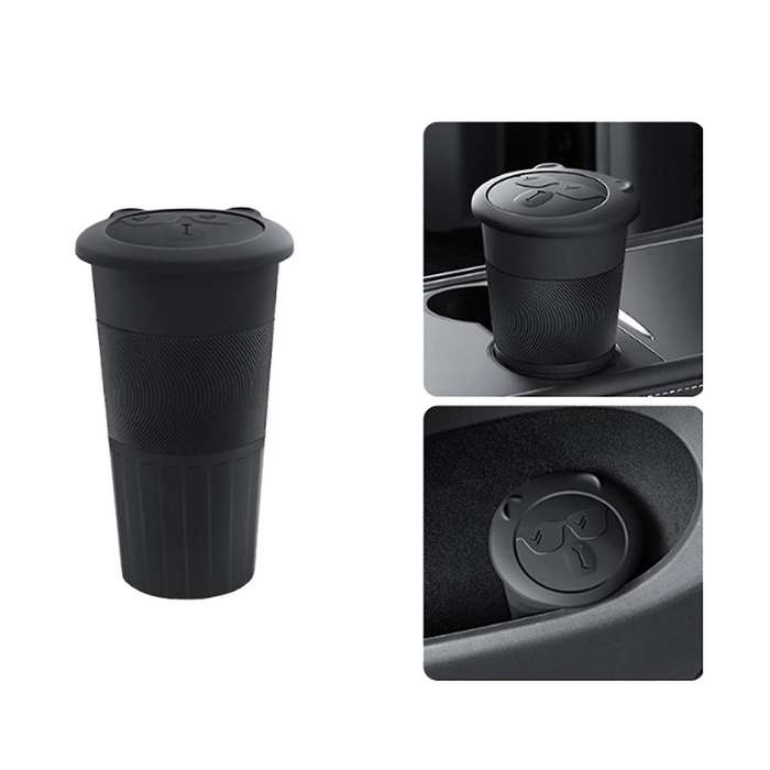 Car Central Control Trash Can Cup for Model 3 2024 Silicone Storage Box Interior Accessories