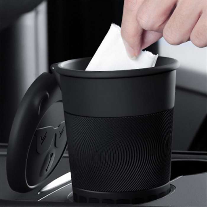 Car Central Control Trash Can Cup for Model 3 2024 Silicone Storage Box Interior Accessories