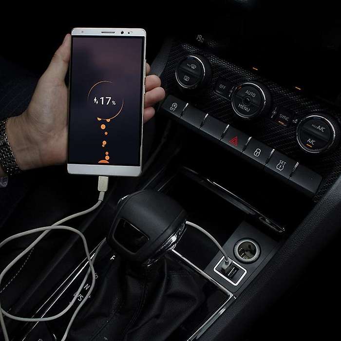 Car Charger Dual USB Ports Phone Quick Charge DVR Adapter Plug & Play Cable for 2017-2020 with Blue