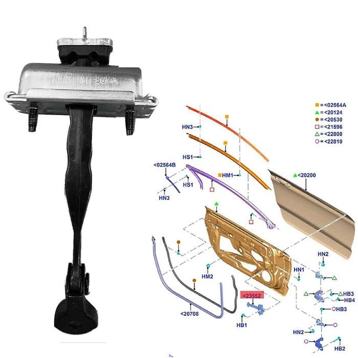 Car Check Strap Limit Rod Stop Door Hinged FR3Z-6323552-A for 2015-2018 Car Door Limiter FR3Z6323552