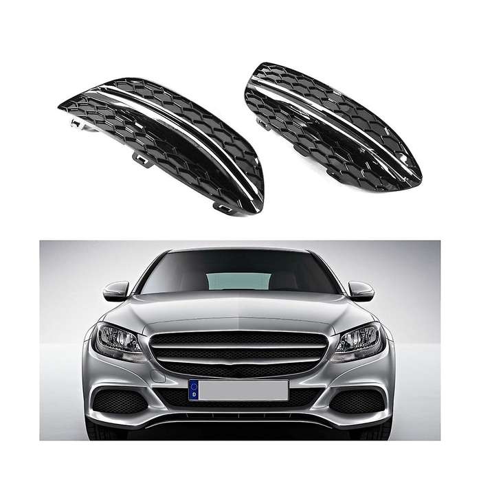 Car Chrome Front Bumper Grille Fog Light Cover Trims for C-class W205 2058851623 2058851523 2058850