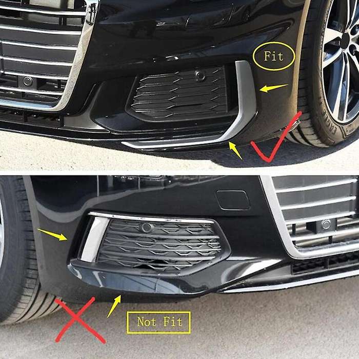 Car Chrome Front Fog Lamp Eyebrow Trim Strip for A6 C8 2019 2020 2021
