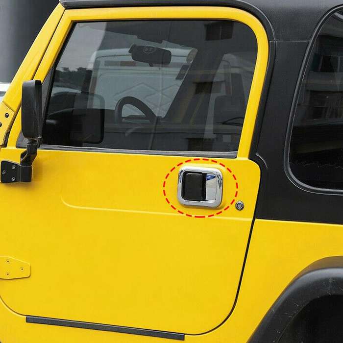 Car Chrome External Door Handle Bowl Cover Trim for Wrangler TJ 1997-2006