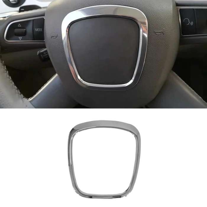 Car Chrome Steering Wheel Trim Cover Emblem Badge Frame Sequin Centering Sticker for  A3 A4 B6 B7 B8