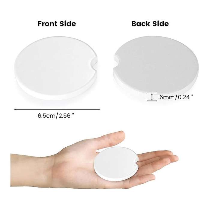 Car Coasters, Car Cup Holder Coasters with Finger Notches Keep Vehicles Safe From Cold Drink Sweat,
