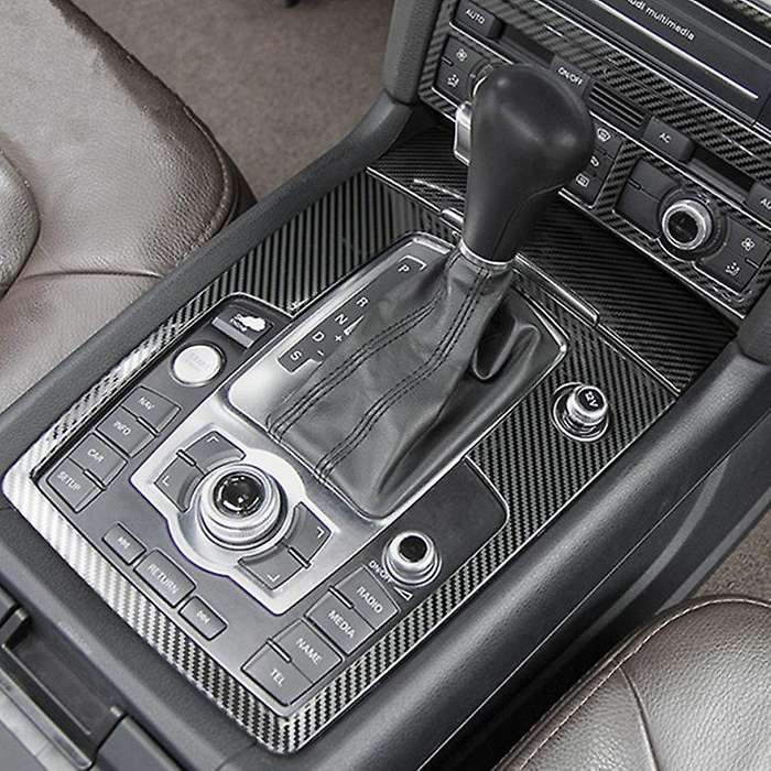 Car Console Gearshift Water Cup Holder Decoration Cover Gear Multimedia Panel Sticker Trim for  Silv