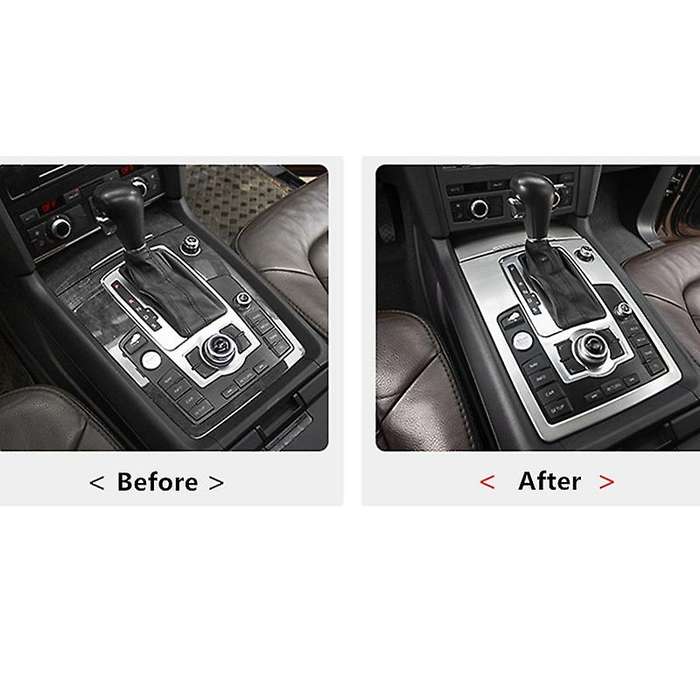Car Console Gearshift Water Cup Holder Decoration Cover Gear Multimedia Panel Sticker Trim for  Silv