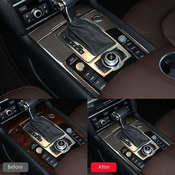 Car Console Gearshift Water Cup Holder Decoration Cover Gear Multimedia Panel Sticker Trim for- 2008