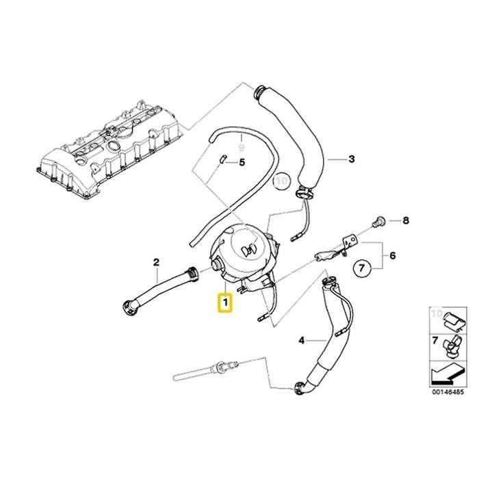 Car Crankcase Vent Valve Oil Separator for 1 5 6 7 Series E60 525i 530i E90 325i Z4 E85 11617531423