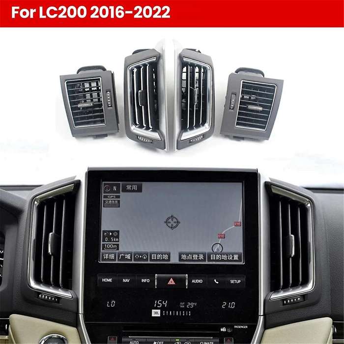Car Dashboard A/C Air Outlet Vent Trim Central Console Grille for Land Cruiser LC200 2016-2022