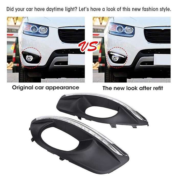 Car Daytime Running Light DRL LED Fog Lamp Cover with Yellow Turning Signal Functions for 2010-2012