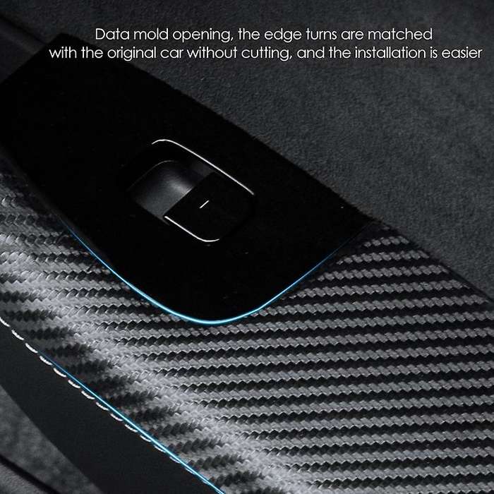 Car Door Armrest Leather Stickers Interior Decoration Modification Accessories for Model3 19-21 -A