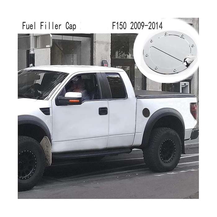 Car Door Fuel Filler Cap Cover Fuel Tank Cap for 2009-2014 Silver