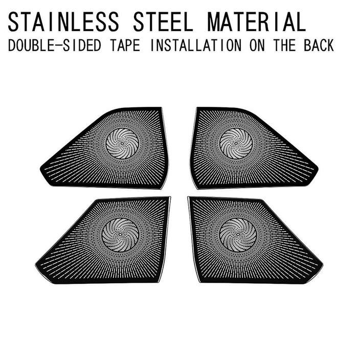 Car Door Horn Covers Stainless Steel Door Horn Frame Interior Accessories for Prius 2023+ Black