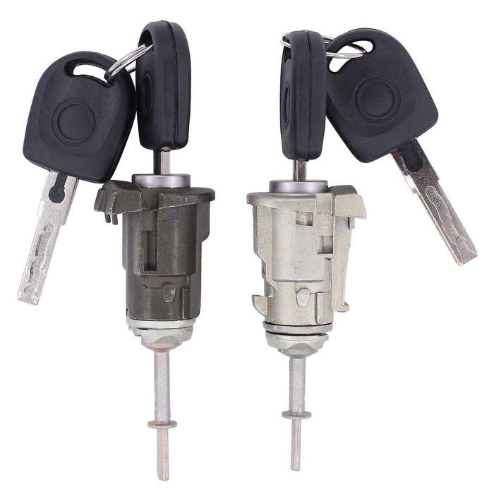 Car Door Lock Cylinder Front Left and Right with Key Set 1J0837167, 1U0837167A 604837167 for- 1J Go