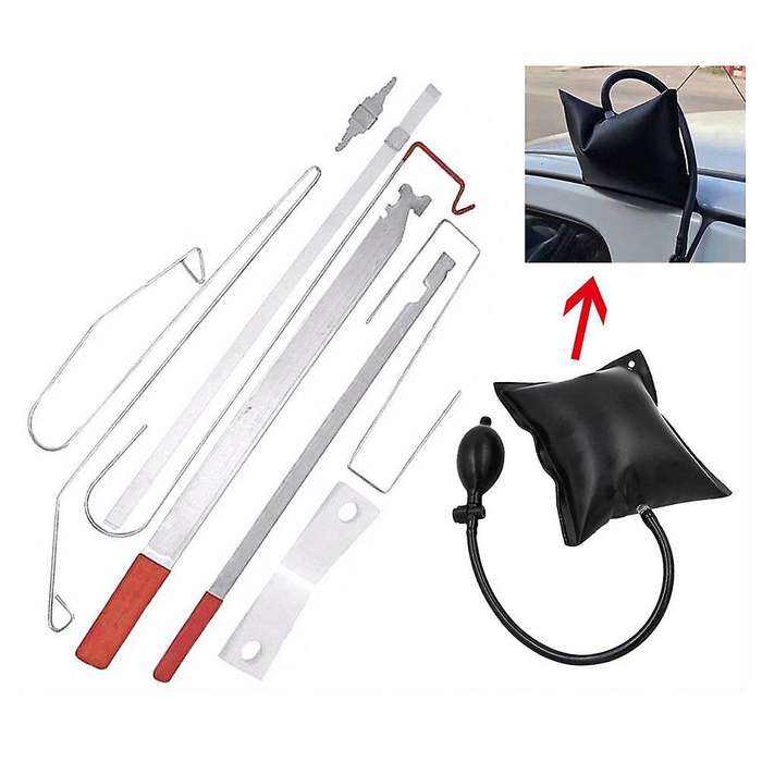 Car Door Lock Out Emergency Open Unlock Key Tools Kit + Black Air Pump Universal