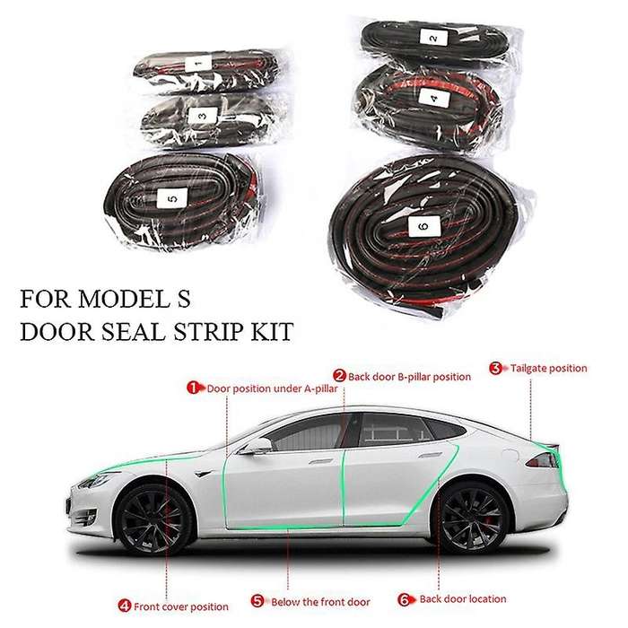 Car Door Seal Strip Kit Soundproof Strip Noise Insulation Weather Strip Sealing for Model S