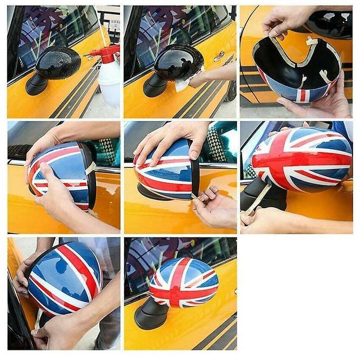 Car Door Side Red/Blue UK Flag Mirror Covers for R55 R56 R57 R58 R60 R61 Fold Mirror