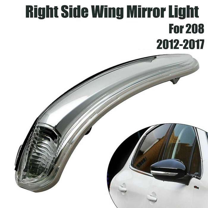 Car Door Side Wing RearView Rear View Mirror Turn Signal Light Lamp for 208 2012-2017