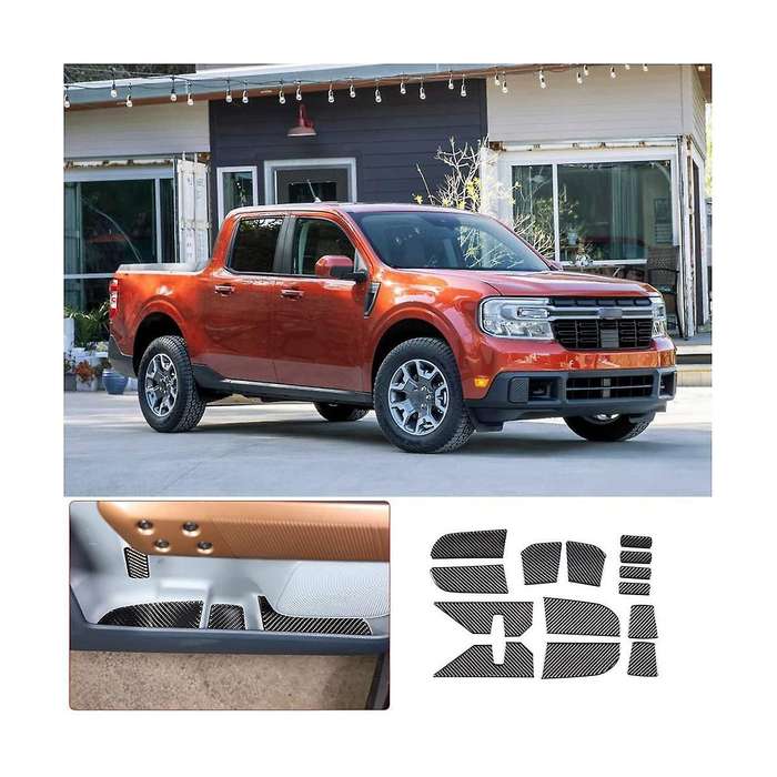 Car Door Slot Mats Kit Trim Decal Stickers for 2022 2023 Interior Accessories - Soft Carbon Fiber
