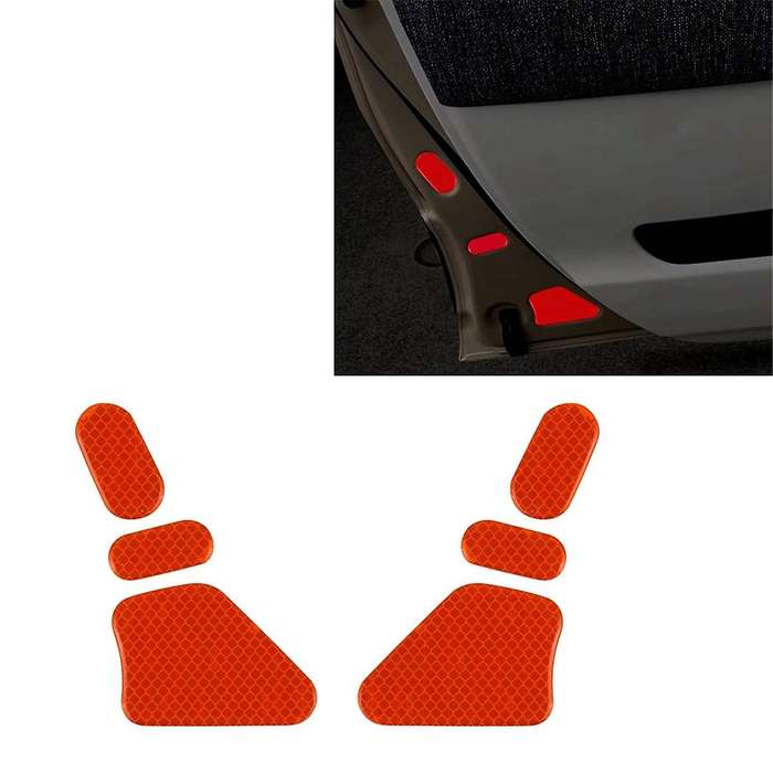 Car Door Warning Reflective Sticker Safety Car Door Opening Warning Reflector Tape for 2023-2024 Red