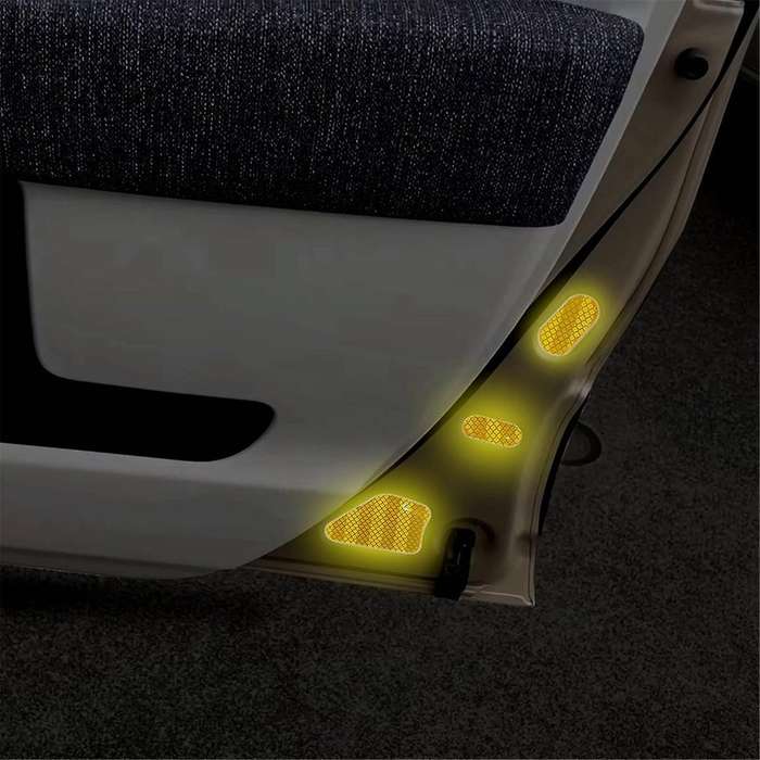 Car Door Warning Reflective Sticker Safety Car Door Opening Warning Reflector Tape for 2023-2024 Yel