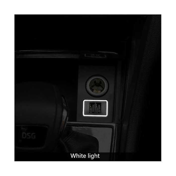 Car Double Usb Charger Gt Fast Charging for 2017-2020 Adapter Lighter Mount with Light White