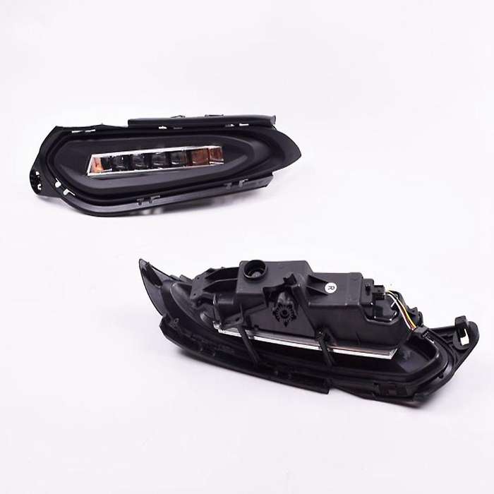 Car DRL 12V LED Car Daytime Running Light Fog Lamp with Dynamic Turn Signal for -V 2015-2018