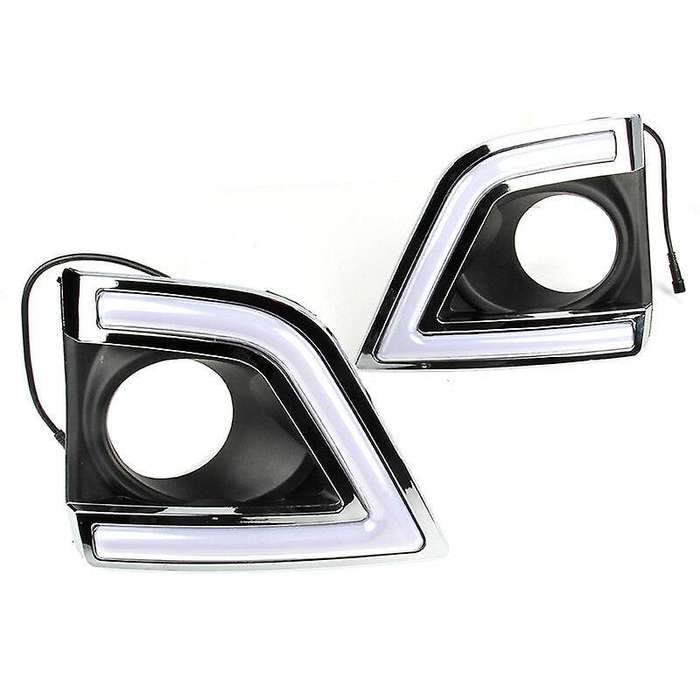 Car DRL LED Daytime Running Lights with Yellow Turn Signal Fog Lamp Cover for 2014 2015 2016