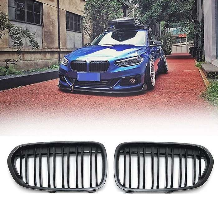 Car Dual Slat Matte Black Front Kidney Grilles Set for F52 1-Series 2018-2021