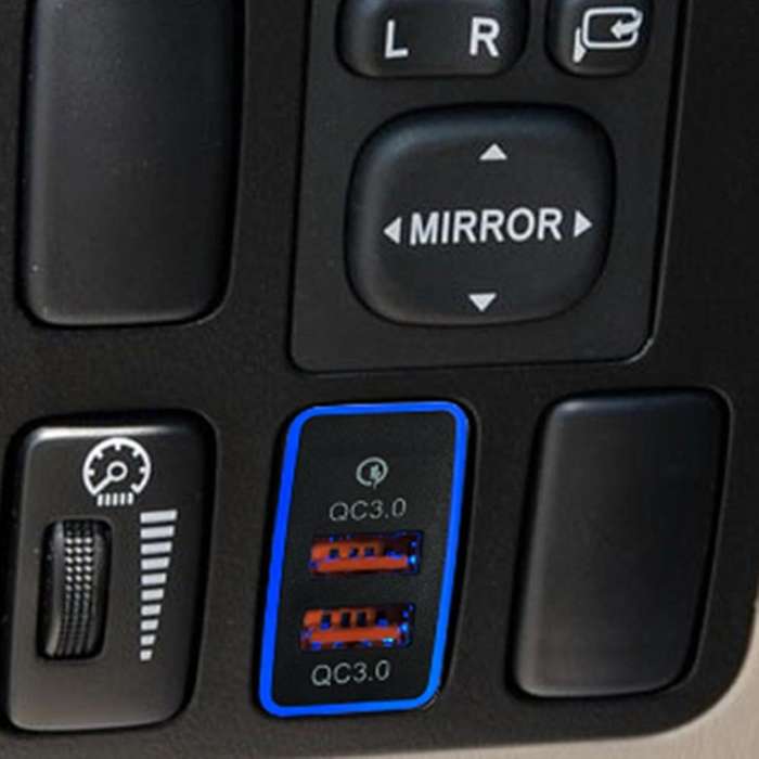 Car Dual Usb 3.0 Fast Charger 12-24v Car Charger with Led Ambient Light Suitable For