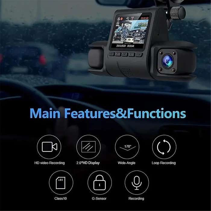 Car DVR Camera 3 Camera Lens Car DVR Dual Lens Camera 1080P HD Dash Camera Video Recorder 24H Parkin