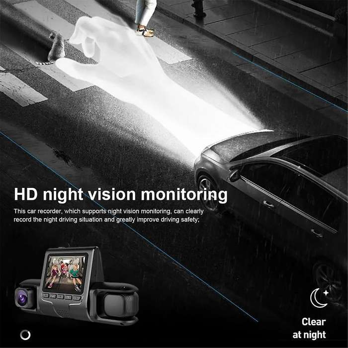 Car DVR Camera 3 Camera Lens Car DVR Dual Lens Camera 1080P HD Dash Camera Video Recorder 24H Parkin